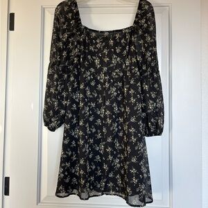 Floral Black Dress